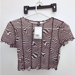 Zebra Sheer Mesh Tshirt